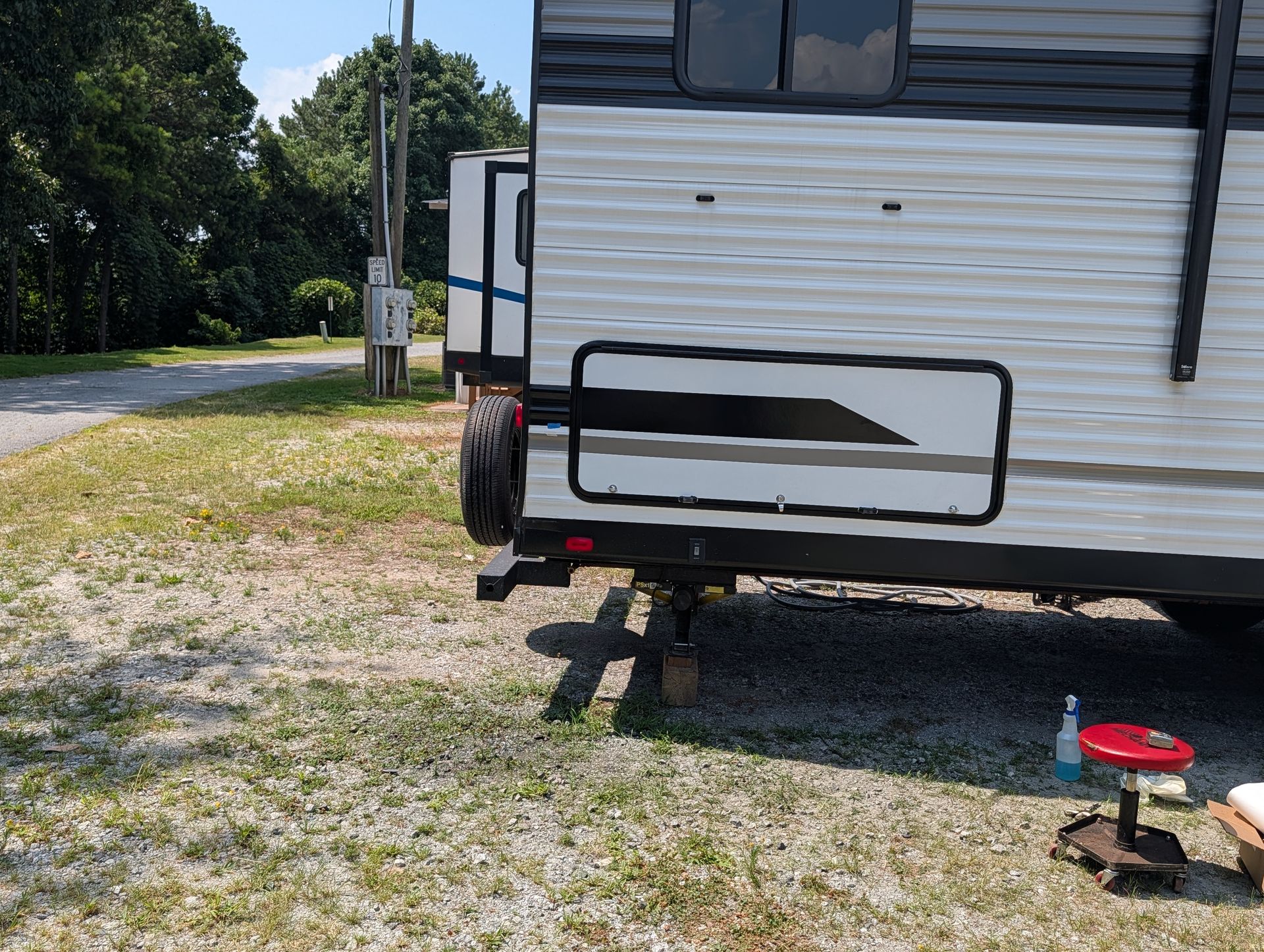 RV side after a fresh decal install